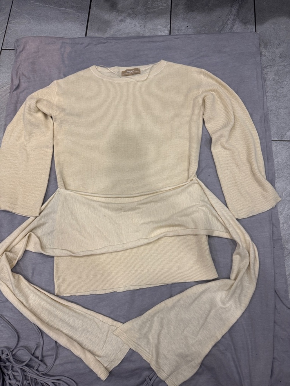 Free People Cream Knit Peplum Sweater - BNWOT